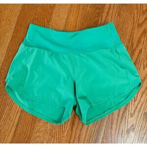 Lululemon Women Kelly Green Speed Up 3.5” High-Rise Lined Run Swift Short Sz 2